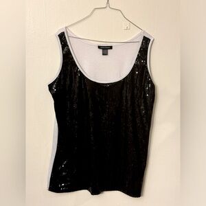 Ashley Stewart Black sequin tank top